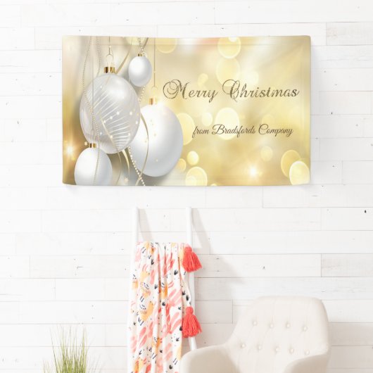 クリスマスおめでとう、ゴールドのクリスマスオーナメント 横断幕 (インサイチュ)