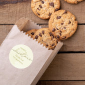 クリスマスおめでとう ゴールドカリグラフィー スクリプトカスタム ラウンドシール