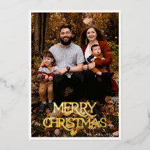 クリスマスおめでとう ゴールドホイル ブラック＆ホワイトストライプ