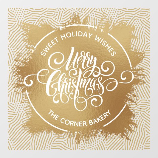 クリスマスおめでとう ゴールド フォイルプリント ウィンドウサイン (シート)