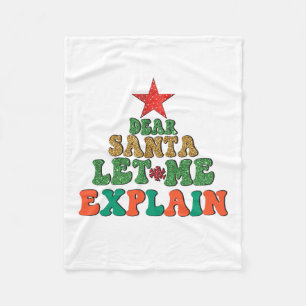 クリスマスおめでとう サンタさん、私のことを聞いて フリースブランケット