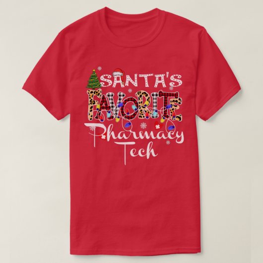 クリスマスおめでとう サンタのお気に入りの薬局テクノロジー Xmas Tシャツ (デザイン正面)