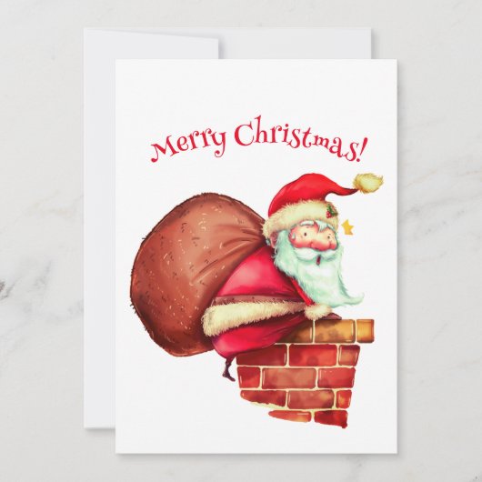クリスマスおめでとう サンタの煙突 シーズンカード (正面)