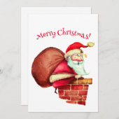 クリスマスおめでとう サンタの煙突 シーズンカード (正面/裏面)