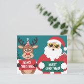 クリスマスおめでとう サンタクロース シーズンポストカード (スタンド正面)