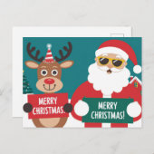 クリスマスおめでとう サンタクロース シーズンポストカード (正面/裏面)