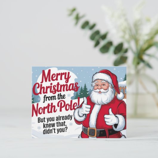 クリスマスおめでとう サンタクロース シーズンポストカード (スタンド正面)