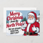 クリスマスおめでとう サンタクロース シーズンポストカード (正面/裏面)
