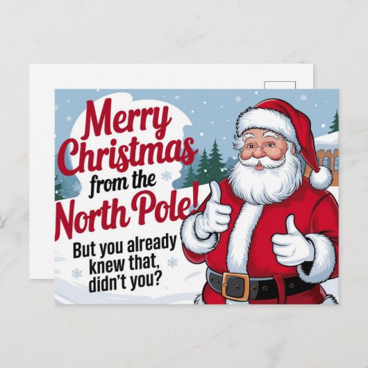 クリスマスおめでとう サンタクロース シーズンポストカード (正面/裏面)