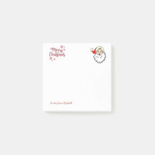 クリスマスおめでとう、サンタクロース-名入れ ポストイット (正面)