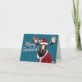 クリスマスおめでとう、サンタムース！ ホリデーカード サンキューカード (正面)