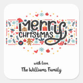 クリスマスおめでとう スクエアシール (正面)
