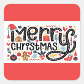 クリスマスおめでとう スクエアシール (正面)