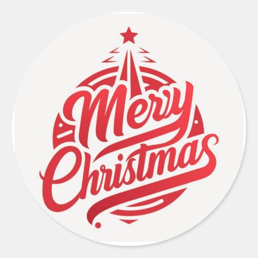 クリスマスおめでとう ステッカー 丸型 (正面)