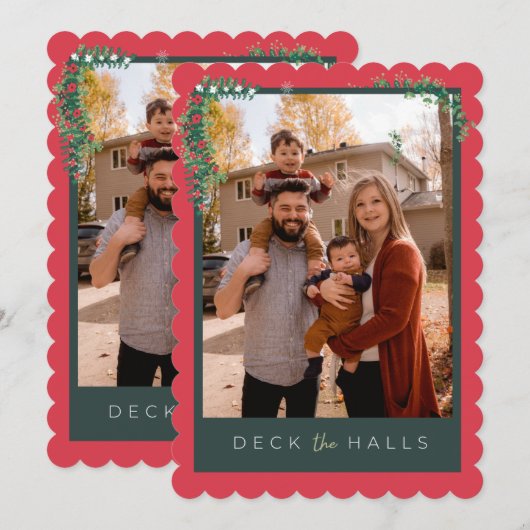 クリスマスおめでとう ドアを飾ろう(または、至福のクリスマス)グリーティングカード カード (正面/裏面)