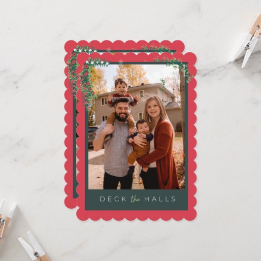 クリスマスおめでとう　ドアを飾ろう　グリーティングカード カード (正面/裏面インサイチュ)