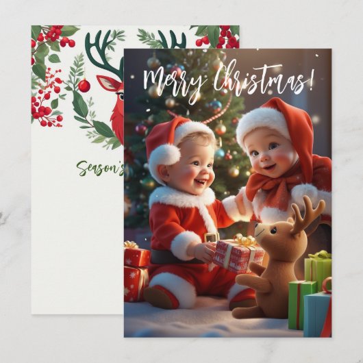 クリスマスおめでとう ノートカード (正面/裏面)