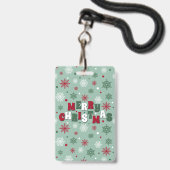 クリスマスおめでとう バッジ (正面（ネックストラップ付）)