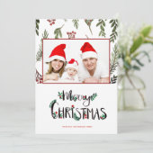 クリスマスおめでとう、ヒイラギの実と枝の写真 (スタンド正面)