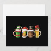 クリスマスおめでとう！ビール飲むサンタ ビール好き シーズンカード (正面/裏面)