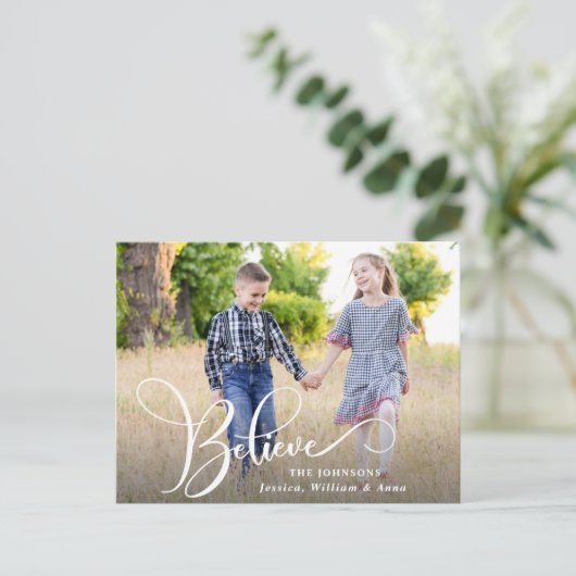 クリスマスおめでとう フォト クリスマス グリーティング ホリデー ポストカード (スタンド正面)