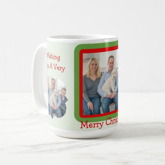クリスマスおめでとう フォト コーヒーマグカップ (正面左)