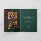 クリスマスおめでとう ブライド タータン柄 3枚の写真入り シーズンカード (内部)