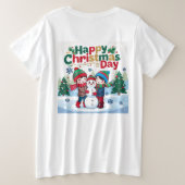 クリスマスおめでとう プラスサイズTシャツ (デザイン裏面)