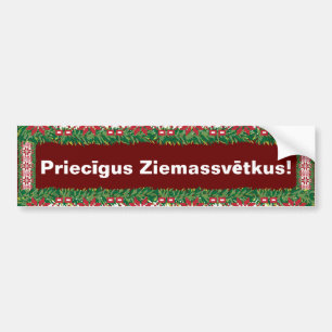 クリスマスおめでとう プリエシグス ジエマスヴェークス バンパーステッカー