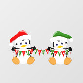 クリスマスおめでとう ペンギンのセット ウィンドウサイン (シート)