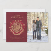クリスマスおめでとう | ホグワーツ Crest 家族写真 シーズンカード (正面)