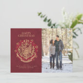 クリスマスおめでとう | ホグワーツ Crest 家族写真 シーズンカード (スタンド正面)