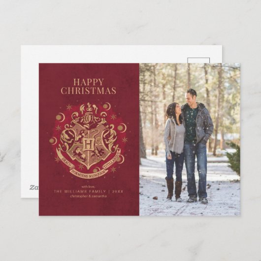 クリスマスおめでとう | ホグワーツ Crest 家族写真 シーズンポストカード (正面/裏面)