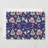 クリスマスおめでとう、ホ!ホ!ホ! - カスタム ブルー インビテーション (裏面)