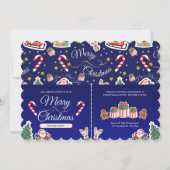クリスマスおめでとう、ホ!ホ!ホ! - カスタム ブルー インビテーション (正面)
