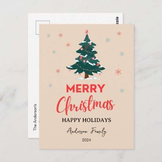 クリスマスおめでとう ポストカード (正面/裏面)