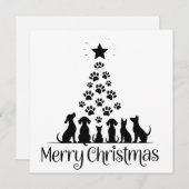 クリスマスおめでとう ポー ツリー 犬好き 猫好き ママ シーズンカード (正面/裏面)