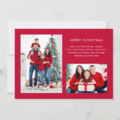 クリスマスおめでとう | モダンな赤の写真グリッド シーズンカード (裏面)