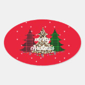 クリスマスおめでとう モダン＆エレガント 楕円形シール (正面)