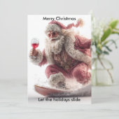 クリスマスおめでとう ユーモア サンタ | ホリデー グリーティング シーズンカード (スタンド正面)