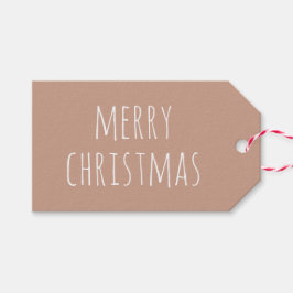 クリスマスおめでとう | ライトテラコッタ かわいい ミニマル ギフトタグ