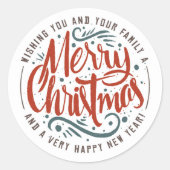 クリスマスおめでとう ラウンドシール (正面)