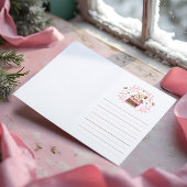 クリスマスおめでとう！レトロなピンクのタイプライターで打たれたサンタからの手紙 シーズンカード