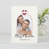 クリスマスおめでとう ロビンと赤いリボンのアーチ シーズンカード (スタンド正面)