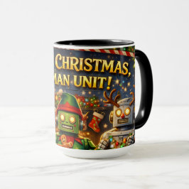 クリスマスおめでとう 人類 ロボット クリスマスプレゼント に マグカップ