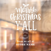 クリスマスおめでとう 全て 白いスクリプトロゴ ストア名 ウィンドウサイン (シート2)