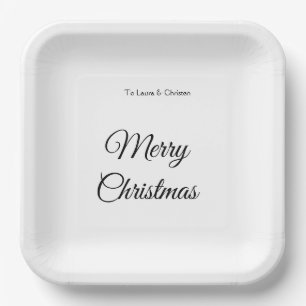 クリスマスおめでとう 名前 テキスト カスタム 家族 ギフト ペーパープレート