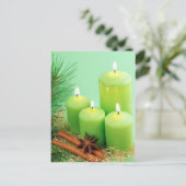クリスマスおめでとう - 四日目のアドベントのろうそく シーズンポストカード (スタンド正面)