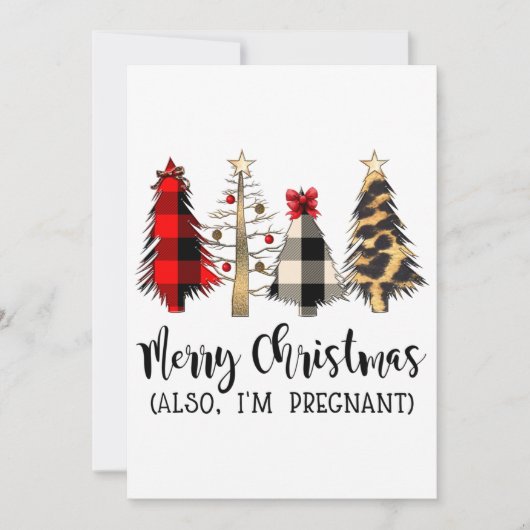 クリスマスおめでとう 実は妊娠してるんだ!妊娠発表 シーズンカード (正面)