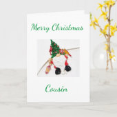 クリスマスおめでとう**従兄弟** カード (黄色い花)